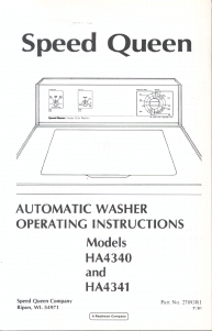 Handleiding Speed Queen HA4340 Wasmachine
