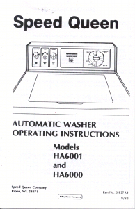 Handleiding Speed Queen HA6000 Wasmachine