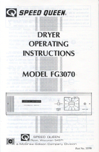Handleiding Speed Queen FG3070 Wasdroger
