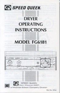 Handleiding Speed Queen FG6181 Wasdroger