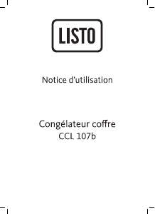 Mode d’emploi Listo CCL 107b Congélateur