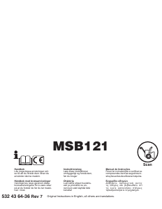 Bruksanvisning McCulloch MSB121 Snöslunga