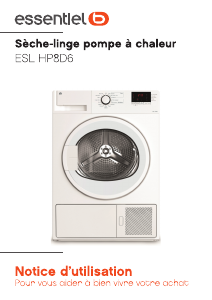 Mode d’emploi Essentiel B ESL HP8D6 Sèche-linge