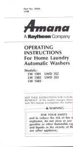 Handleiding Amana LWD352W Wasmachine