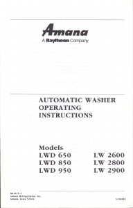 Handleiding Amana LWD850W Wasmachine
