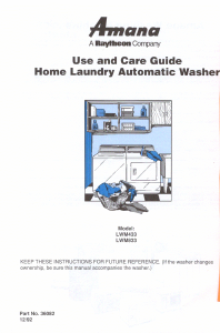 Handleiding Amana LWM433W Wasmachine