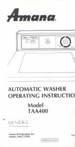 Handleiding Amana TAA400 Wasmachine