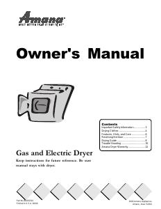 Manual Amana ALG230RAW Dryer