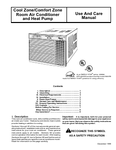 Manual Amana 18M33PCE Air Conditioner