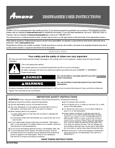 Manual Amana ADB2500AWS2 Dishwasher
