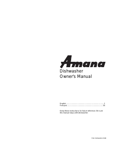 Manual Amana DWA33AL Dishwasher