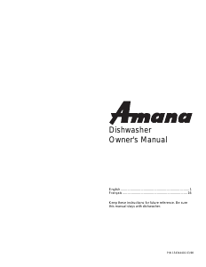 Mode d’emploi Amana DWA73AL Lave-vaisselle