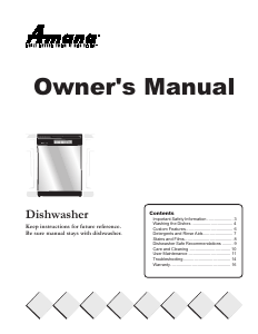 Manual Amana ADW550RAC Dishwasher