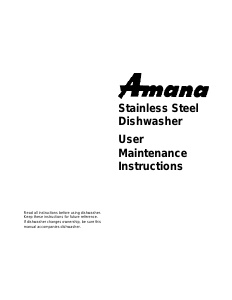 Manual Amana ASU8000CBB Dishwasher