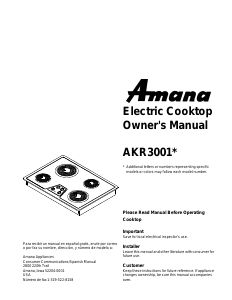 Handleiding Amana AKR3001SS Kookplaat