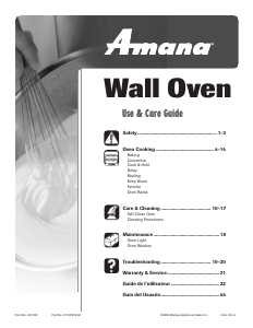 Mode d’emploi Amana AEW4530DDQ14 Four