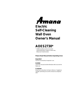 Manual Amana AOES2730WW Oven