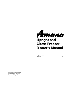 Manual Amana ESU12JW Freezer