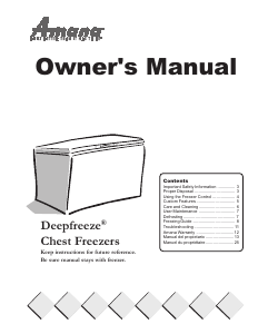 Manual de uso Amana AFC0701AW Congelador
