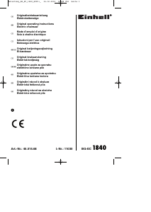 Mode d’emploi Einhell BG-EC 1840 Tronçonneuse