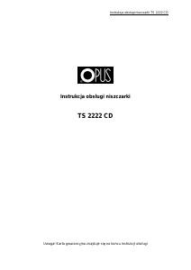 Bruksanvisning Opus TS 2222 CD Dokumentförstörare