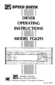 Handleiding Speed Queen FG6291 Wasdroger