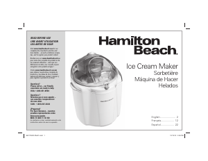 Manual de uso Hamilton Beach 68322 Máquina de helados