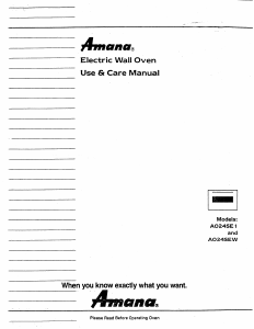 Manual Amana AO24SE1 Oven