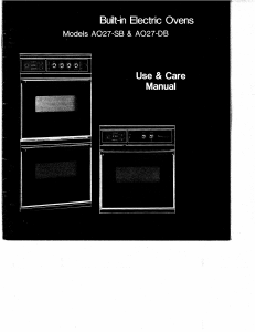 Manual Amana AO27DB Oven