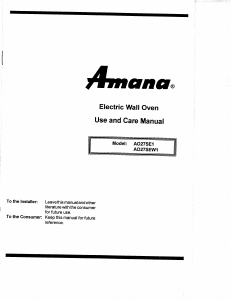 Manual Amana AO27SE1 Oven