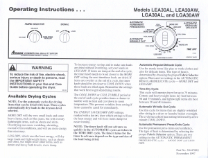 Manual Amana LEA30AL Dryer
