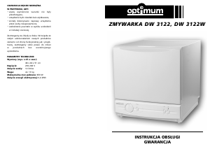 Instrukcja Optimum DW 3122 Zmywarka