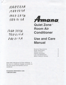 Handleiding Amana 5QZ21TA Airconditioner