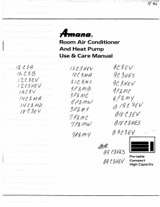 Handleiding Amana 9C3HES Airconditioner