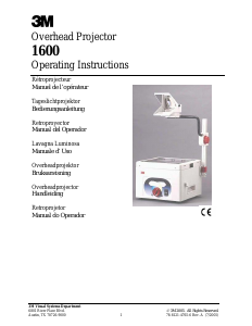Manual 3M 1600 Overhead Projector