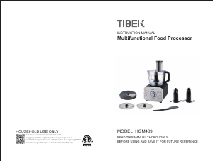 Manual Tibek HGM409 Food Processor
