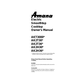 Handleiding Amana AK2H30E3 Kookplaat