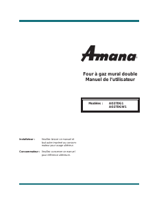 Mode d’emploi Amana AO27DGK Four