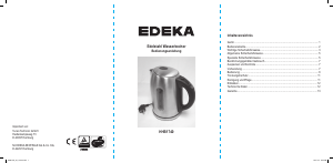 Bedienungsanleitung Edeka HHB1740 Wasserkocher