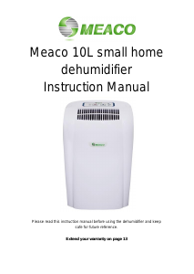 Manual Meaco 10L Dehumidifier