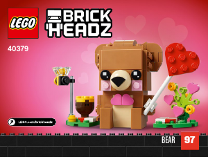 Használati útmutató Lego set 40379 Brickheadz Valentin napi medve