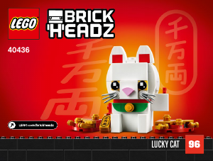 Manual Lego set 40436 Brickheadz Lucky cat