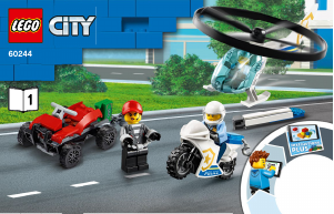 Manual Lego set 60244 City Police helicopter transport