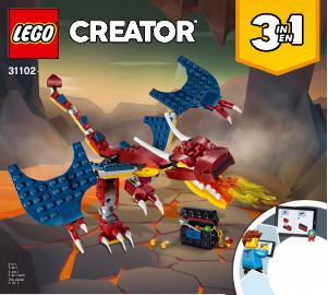 Manual de uso Lego set 31102 Creator Dragón Llameante
