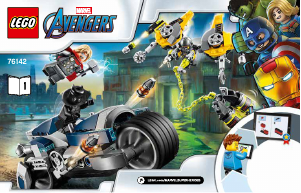 Bruksanvisning Lego set 76142 Super Heroes Avengers motorcykelattack