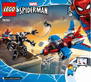 Kullanım kılavuzu Lego set 76150 Super Heroes Spiderjet, Venom Robotuna Karşı