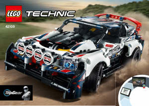 Rokasgrāmata Lego set 42109 Technic Ar lietotni vadāma Top Gear rallija automašīna