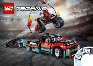 Instrukcja Lego set 42106 Technic Furgonetka i motocykl kaskaderski
