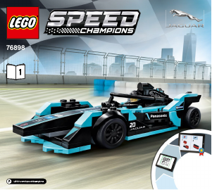 Manual Lego set 76898 Speed Champions Formula E Panasonic Jaguar Racing GEN2 & Jaguar I-PACE eTROPHY