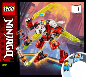 Vadovas Lego set 71707 Ninjago Kajaus mechaninio roboto lėktuvas
